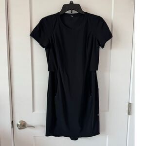 Lululemon Short Sleeve Vented Black Active Dress